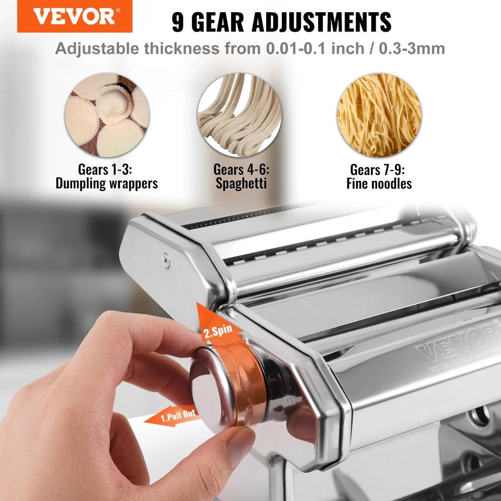 Manual Stainless Steel Pasta Maker Machine Set by HitMyNeed