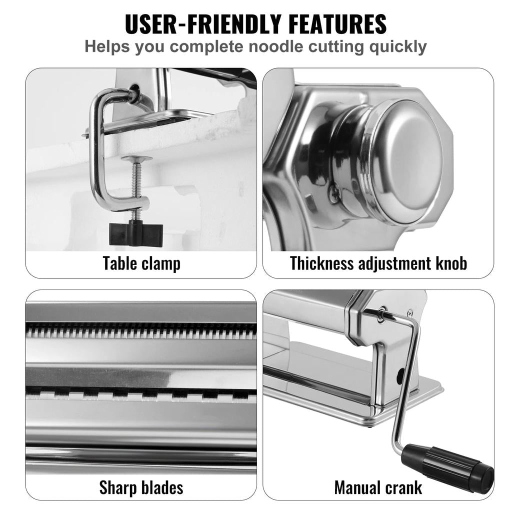 Manual Stainless Steel Pasta Maker Machine Set by HitMyNeed