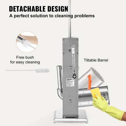 Manual Stainless Steel Vertical Sausage Stuffer 3-7L by HitMyNeed
