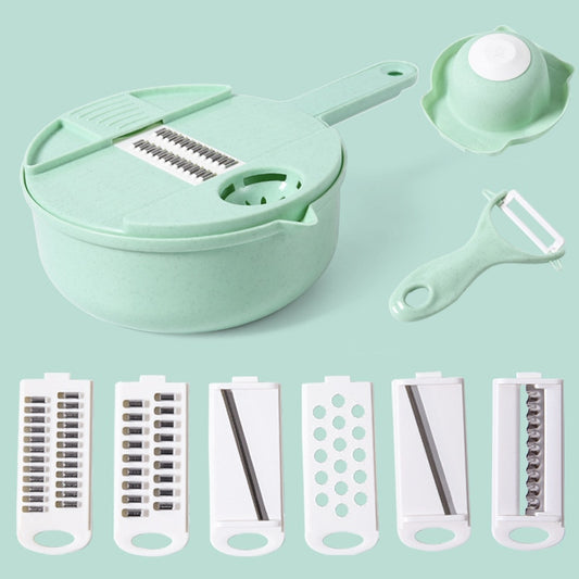 Manual Vegetable Chopper and Salad Shredder Set green by HitMyNeed