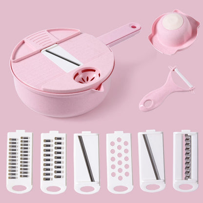 Manual Vegetable Chopper and Salad Shredder Set pink by HitMyNeed