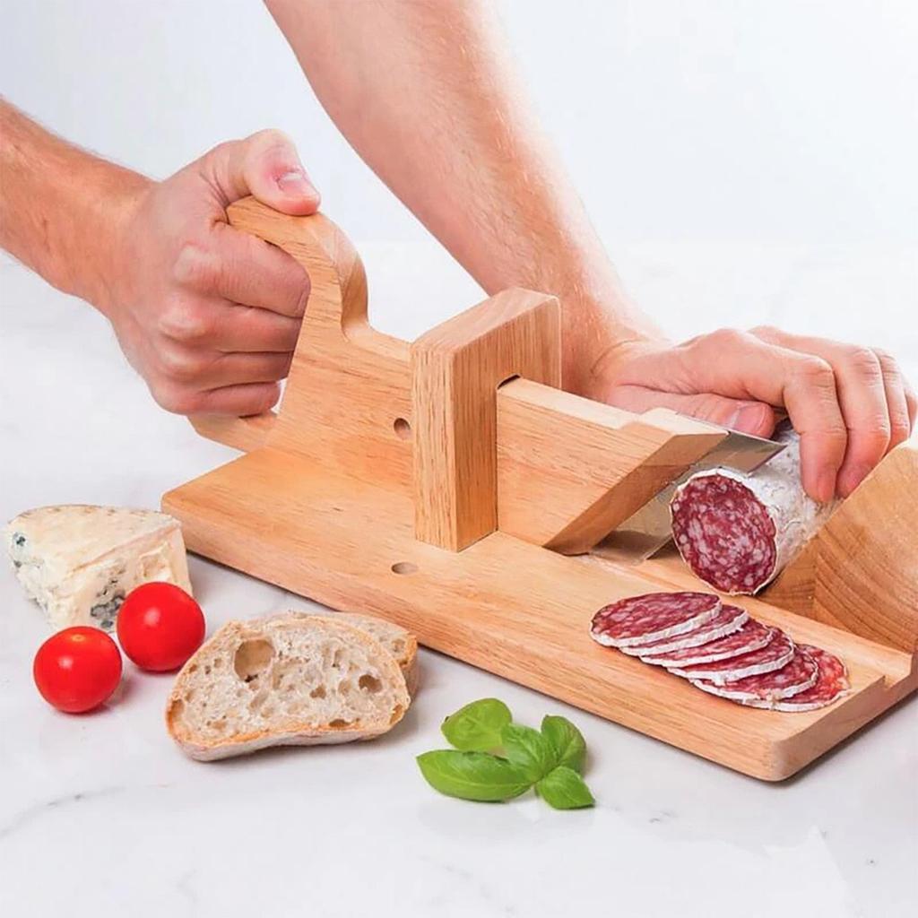 Manual Wooden Sausage Slicer Cutter by HitMyNeed
