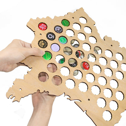 Map of France Wooden Beer Cap Display Board by HitMyNeed