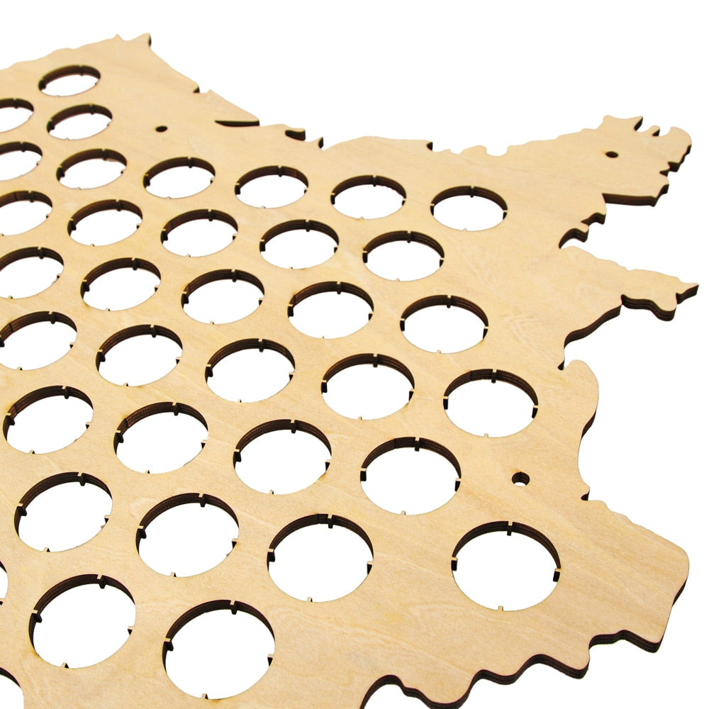 Map of France Wooden Beer Cap Display Board by HitMyNeed