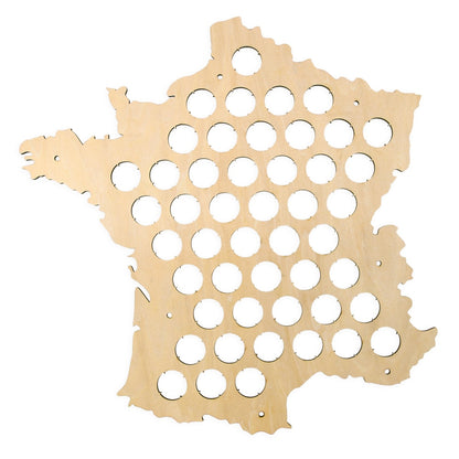 Map of France Wooden Beer Cap Display Board by HitMyNeed