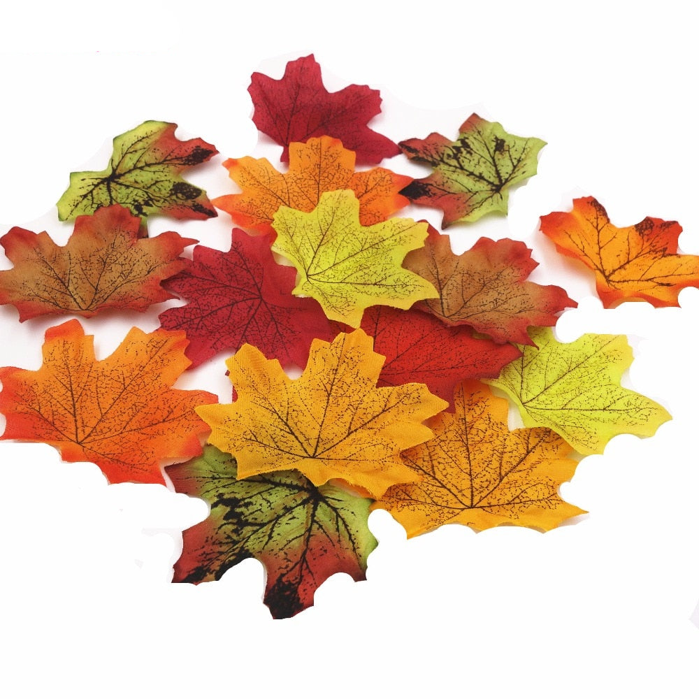 Maple Leaf Cloth Fake Autumn Leaves (100 Pack) by HitMyNeed