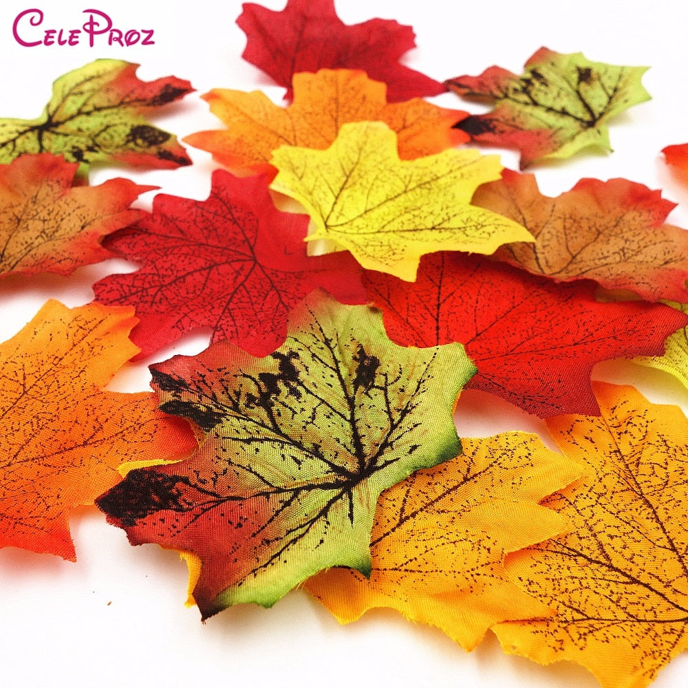 Maple Leaf Cloth Fake Autumn Leaves (100 Pack) by HitMyNeed