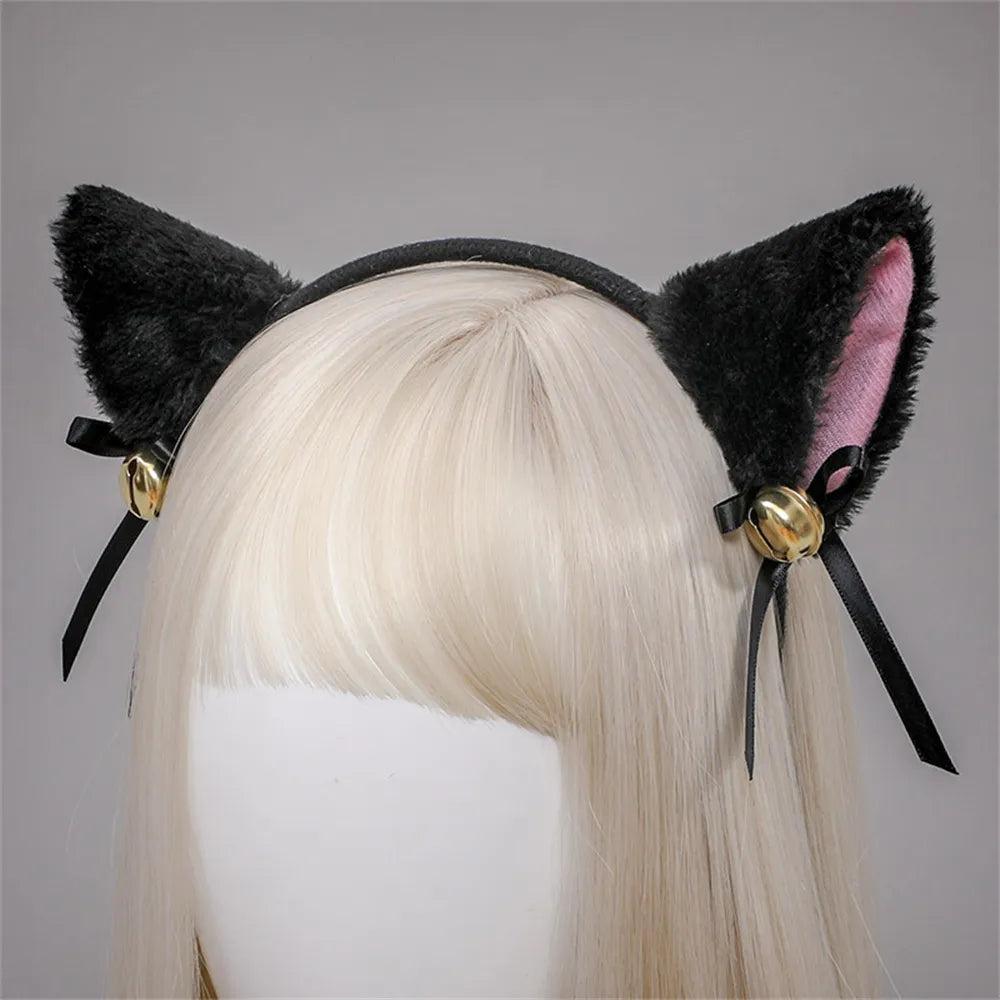 Masquerade Cat Ear Headband with Bell for Cosplay by HitMyNeed