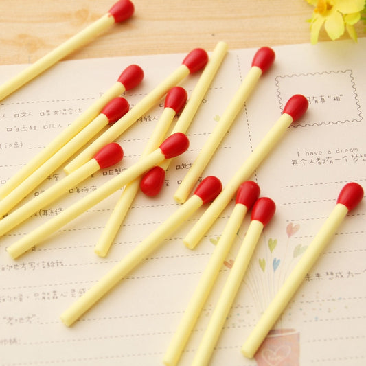 Matchstick Ballpoint Pens Set of 10 - 0.5 mm Blue Ink by HitMyNeed