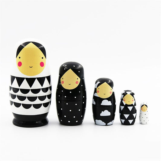 Matryoshka Wooden Nesting Dolls Set, 5 Pieces by HitMyNeed