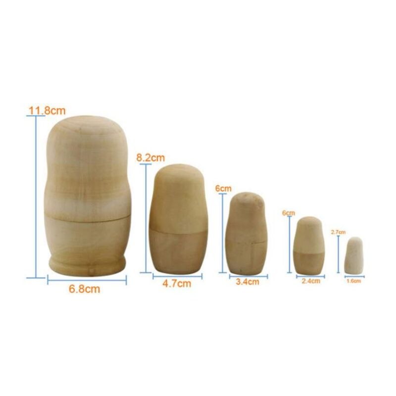 Matryoshka Wooden Nesting Dolls Set, 5 Pieces by HitMyNeed