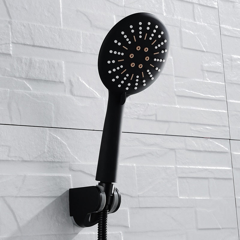 Matte Black 3-Function Handheld Shower Head Set by HitMyNeed