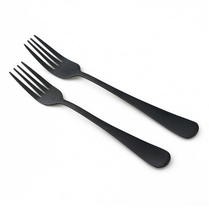 Matte Black Stainless Steel Cutlery Set, 6 Piece by HitMyNeed