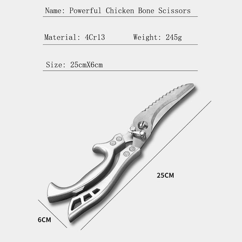 Meat Cutting Scissors with Fish Scale Scraper by HitMyNeed