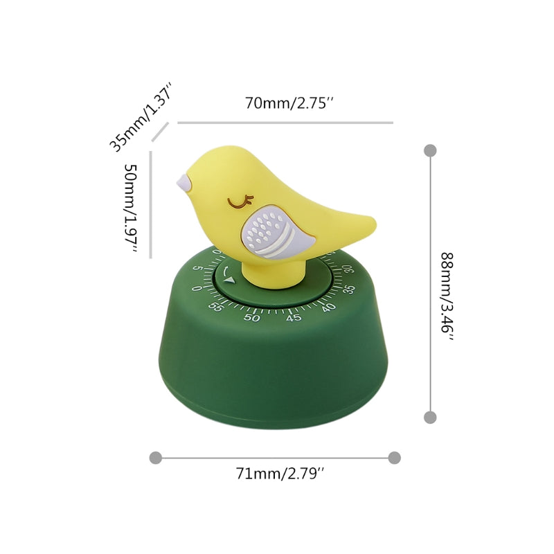 Mechanical Bird Kitchen Timer, 60-Minute Dial by HitMyNeed