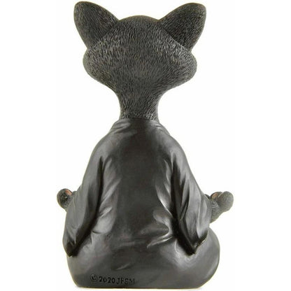 Meditating Cat Buddha Resin Figurine 12.5cm by HitMyNeed