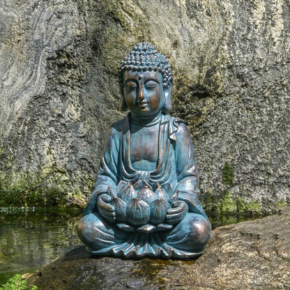 Meditating Garden Buddha Statue with Solar Light by HitMyNeed