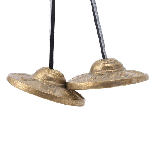 Meditation Bell Tingsha Cymbals with Six-Word Symbols by HitMyNeed
