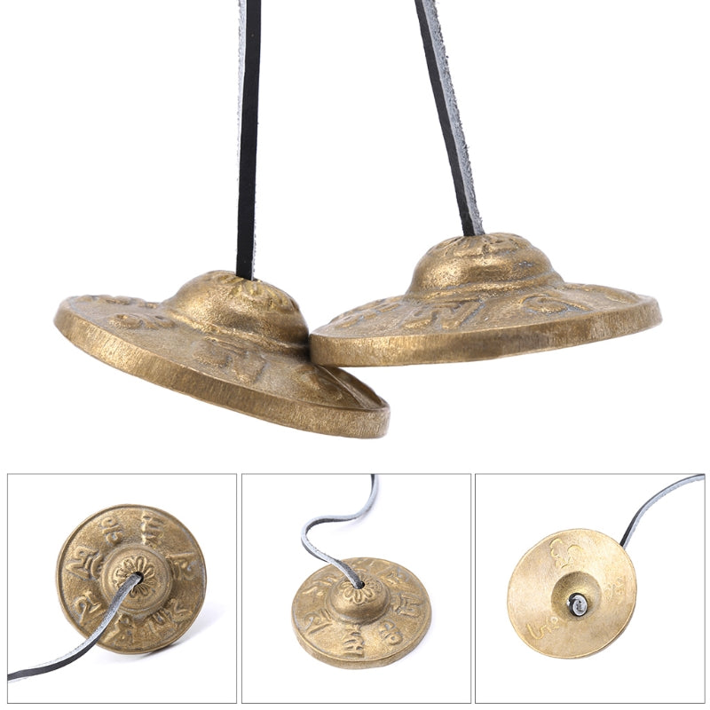Meditation Bell Tingsha Cymbals with Six-Word Symbols by HitMyNeed
