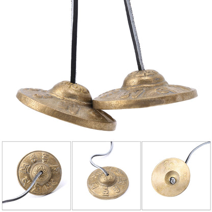 Meditation Bell Tingsha Cymbals with Six-Word Symbols by HitMyNeed