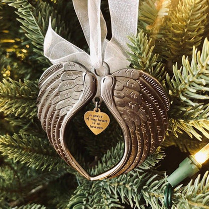 Memorial Angel Wings Christmas Tree Ornament by HitMyNeed