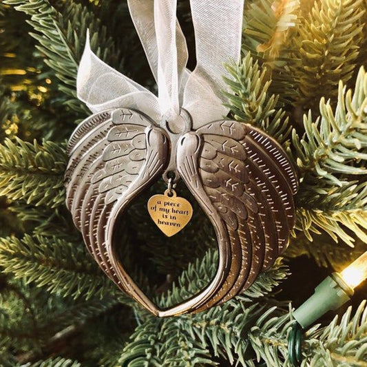Memorial Angel Wings Christmas Tree Ornament by HitMyNeed