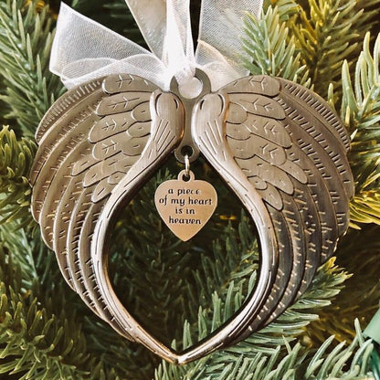 Memorial Angel Wings Christmas Tree Ornament by HitMyNeed