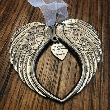 Memorial Angel Wings Christmas Tree Ornament by HitMyNeed