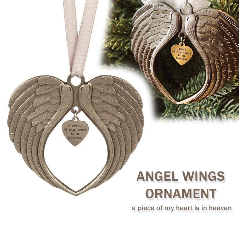 Memorial Angel Wings Christmas Tree Ornament by HitMyNeed