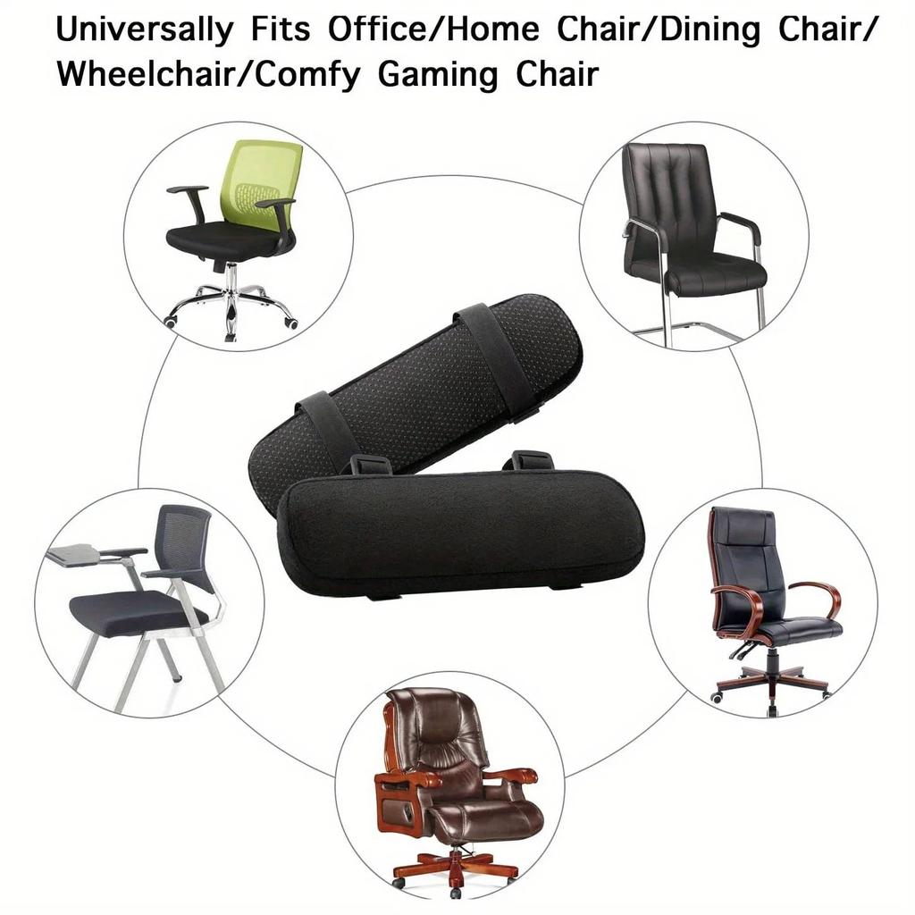 Memory Foam Armrest Pads for Office & Desk Chairs by HitMyNeed