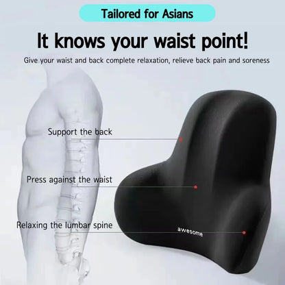 Memory Foam Car & Office Lumbar Support Cushion by HitMyNeed