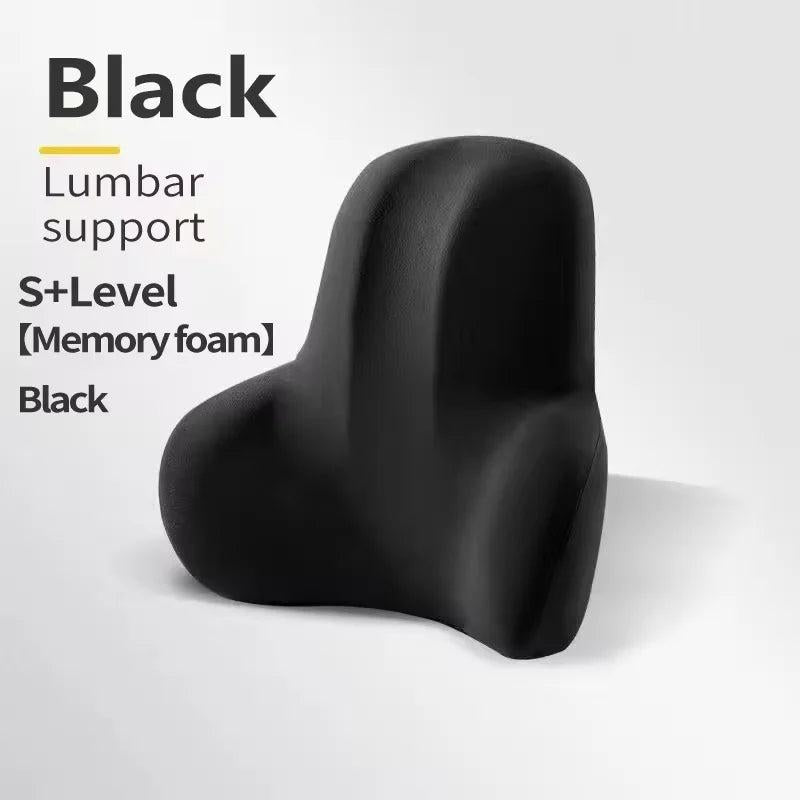 Memory Foam Car & Office Lumbar Support Cushion black by HitMyNeed