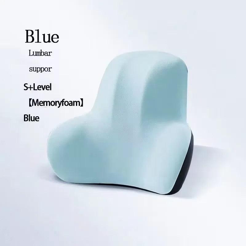 Memory Foam Car & Office Lumbar Support Cushion blue by HitMyNeed
