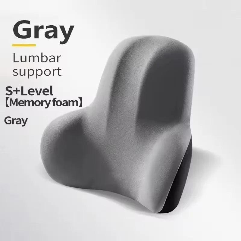 Memory Foam Car & Office Lumbar Support Cushion gray by HitMyNeed