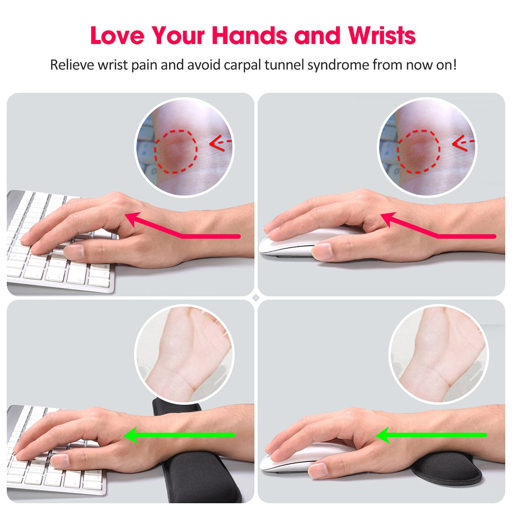 Memory Foam Keyboard and Mouse Wrist Rest Set by HitMyNeed
