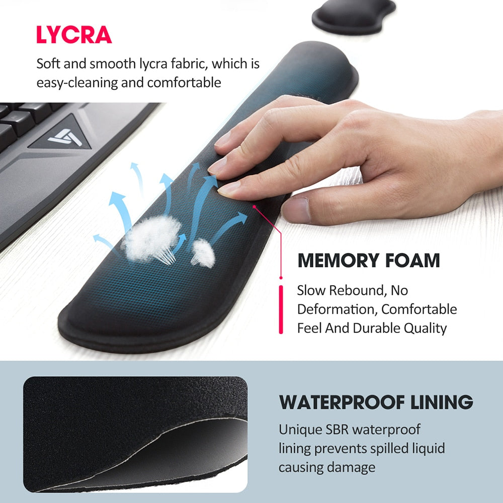 Memory Foam Keyboard and Mouse Wrist Rest Set by HitMyNeed