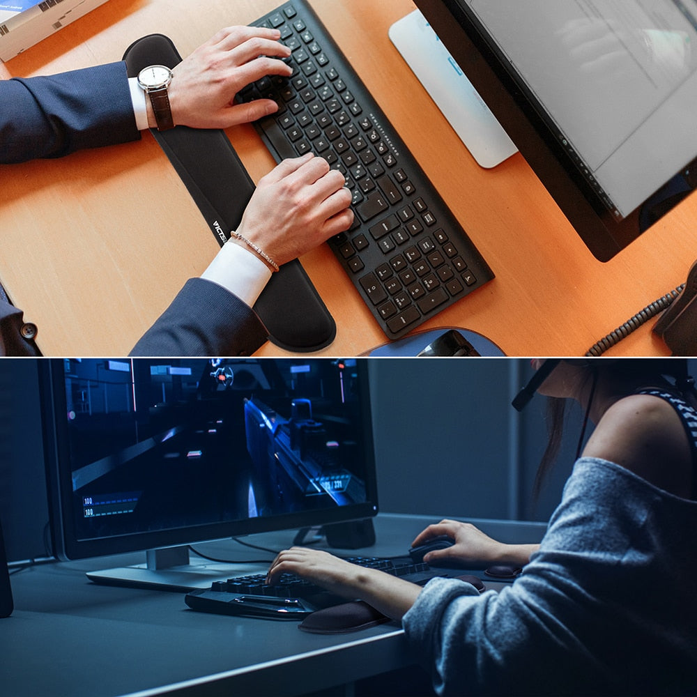Memory Foam Keyboard and Mouse Wrist Rest Set by HitMyNeed