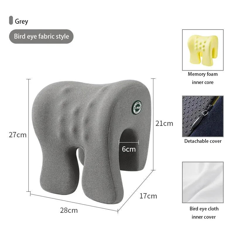 Memory Foam Neck Support Nap Pillow for Desk & Travel grey by HitMyNeed