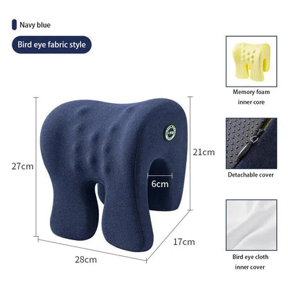 Memory Foam Neck Support Nap Pillow for Desk & Travel navy-blue by HitMyNeed