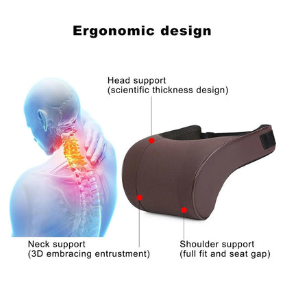 Memory Foam PU Leather Car Neck Pillow Headrest by HitMyNeed