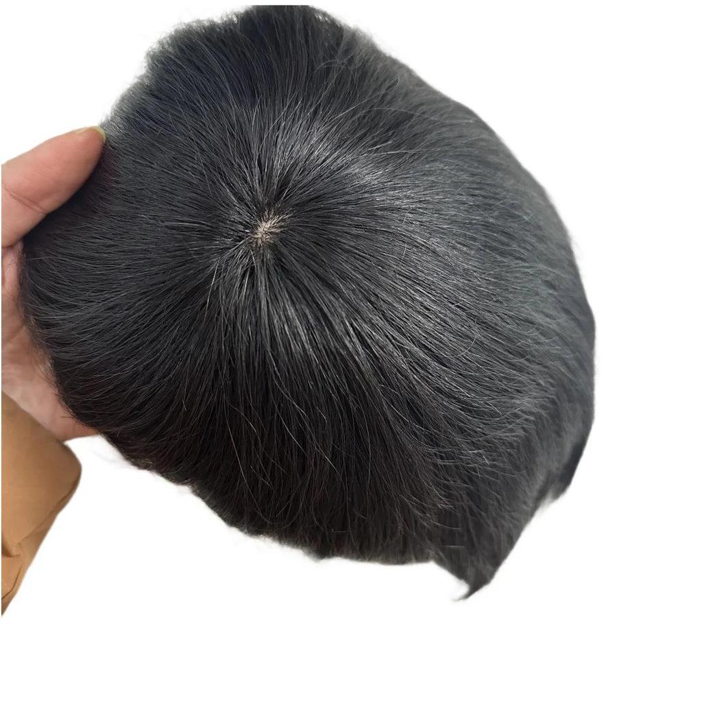 Men's 100% Human Hair Toupee for Baldness & White Hair by HitMyNeed
