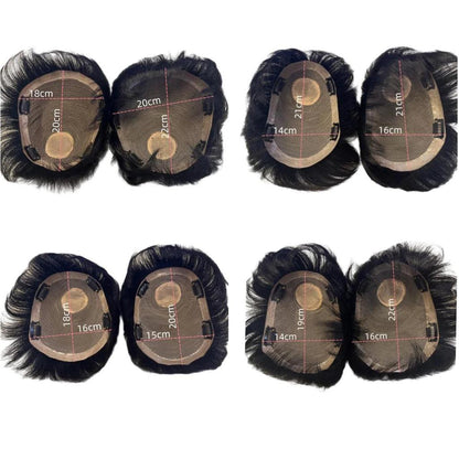 Men's 100% Human Hair Toupee for Baldness & White Hair by HitMyNeed