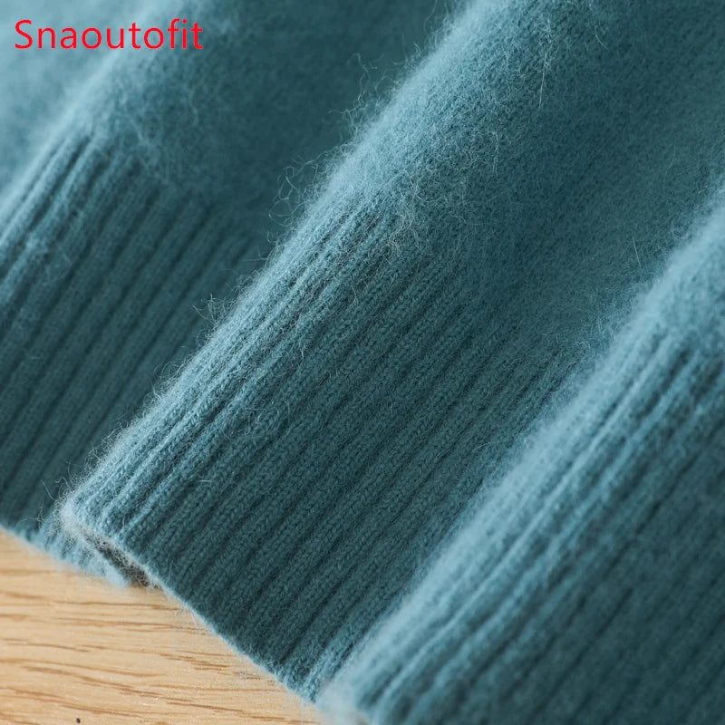 Men's 100% Mink Cashmere O-Neck Knit Sweater by HitMyNeed