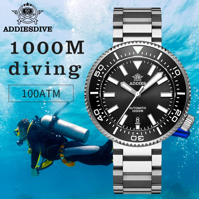 Men's 1000m Automatic Diver Watch with Sapphire Glass by HitMyNeed