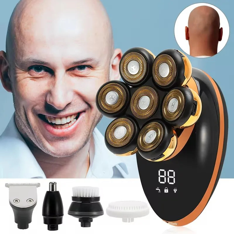 Men's 7D Electric Bald Head Shaver & Beard Trimmer by HitMyNeed