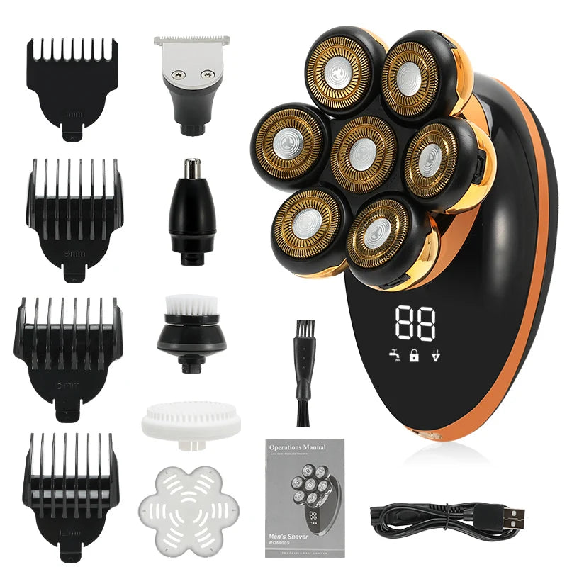Men's 7D Electric Bald Head Shaver & Beard Trimmer by HitMyNeed