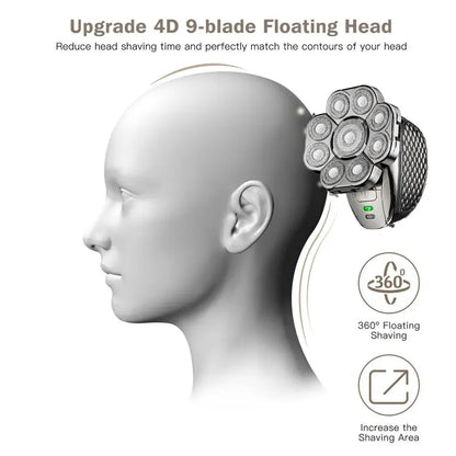 Men's 9-Blade Bald Head Shaver 6-in-1 Grooming Kit by HitMyNeed
