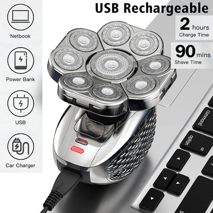 Men's 9-Blade Bald Head Shaver 6-in-1 Grooming Kit by HitMyNeed