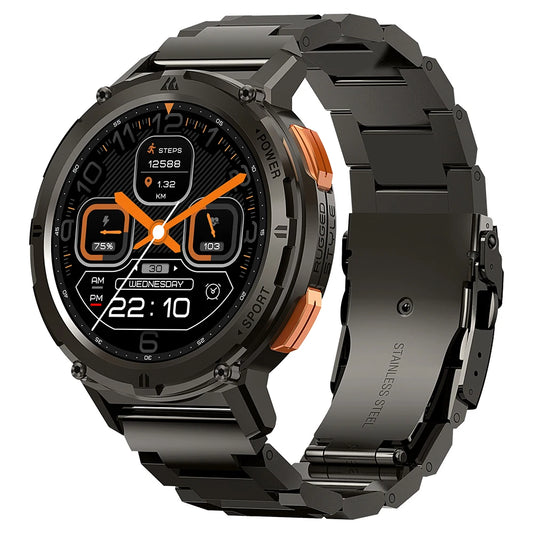 Men's AMOLED Business Smartwatch with Bluetooth Call black by HitMyNeed
