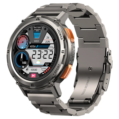 Men's AMOLED Business Smartwatch with Bluetooth Call silver by HitMyNeed